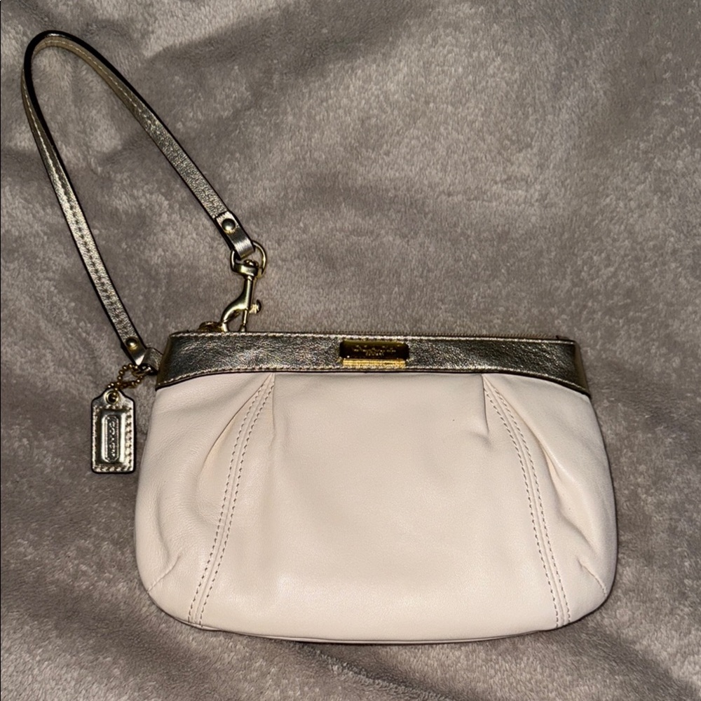 Coach Cream Wristlet Bag